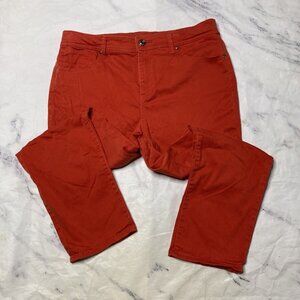 Chicos The Platinum Crop Jeans Womens Size 1 US Sz 8 Orange Capris J89